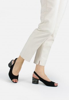 Женские босоножки на высоком каблуке Simen 1332A черн