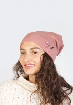 Женская шапка K-C HW 17819F пудра