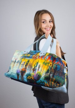 Женская дорожная сумка K-C 6857 Паола-2 Голуб Париж