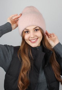 Женская шапка K-C HOHW 09121 1A пудра