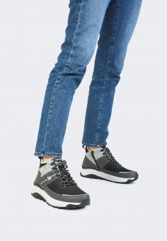 Женские высокие кроссовки серые Rieker W0061-45