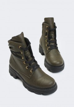 Женские ботинки зеленые Rieker 74624-54