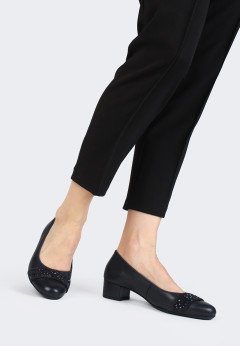 Синие женские туфли-лодочки на каблуке Ara 12-35813-02