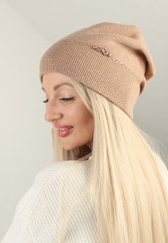 Женская шапка K-C HOHW F 19120 1A карамель