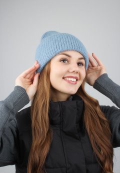 Женская шапка K-C HOHW 09121 1A сер/голуб