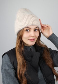 Женская шапка K-C HOHW 09121 1A крем