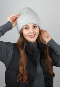 Женская шапка K-C HOHW 09121 1A серебро