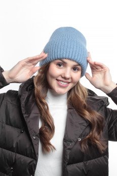 Женская шапка K-C HOHW 35621 1A сер/голуб