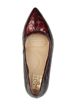 Женские лодочки Bonty лаковые 1063-bordo-kamien