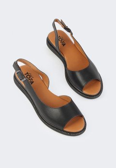 Женские босоножки черные закрытые Тофа 200083-7