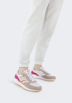 Кожаные белые женские кроссовки Rieker W0607-80