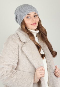 Женская шапка из ангоры K-C HOHCW 10024 2A серебро