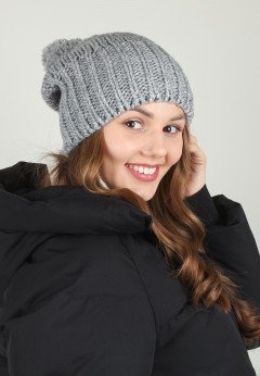 Женская вязаная шапка K-C HOHWP F 22624 1A серебро
