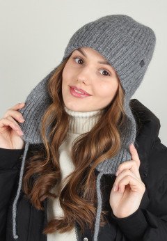 Женская шапка-ушанка K-C HOHW F 21222 1A графит