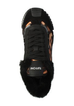 Зимние женские кеды Tuffoni 3624024VF черн/леопард