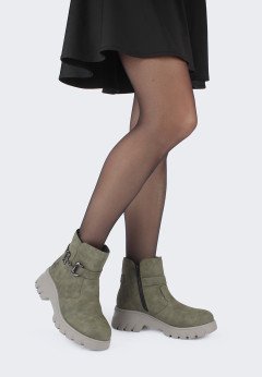 Женские ботинки зеленые Rieker 71862-52