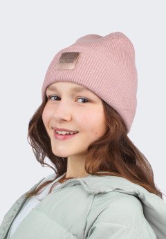 Женская розовая шапка K-C HOHW 043123 2S пудра