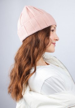 Женская шапка K-C HOHW 02423 1S пудра