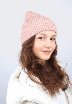 Женская шапка K-C HOHW 04125 1S пудра