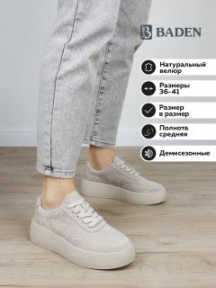 Женские кеды Baden из натурального велюра CN187-017