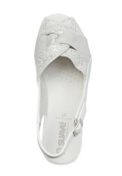 Женские босоножки Suave Roma 0026T бел/сер