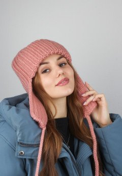 Женская шапка-ушанка K-C HOHW F 01522 1A пудра