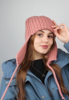 Женская шапка-ушанка K-C HOHW F 01522 1A пудра