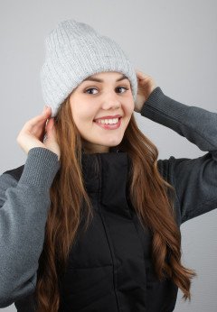 Женская шапка K-C HOKHW 30224 2A серебро