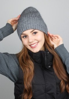 Женская шапка K-C HOHW 20424 1A графит