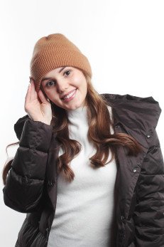 Женская шапка K-C HOHW 20124 1A кэмел