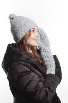 Женские рукавицы K-C HOKVW 11524 1A серебро