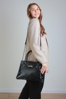 Женская сумка тоут Marco Tozzi 2-2-81102-45-990 черн/рептиль