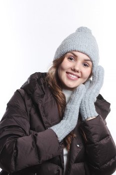 Женская шапка K-C HOHWP F 20624 1A серебро