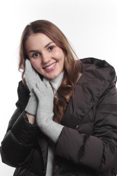 Женские перчатки K-C HOKGW 28025 1A серебро