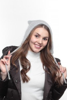 Женская шапка K-C HOHW 05923 1A серебро