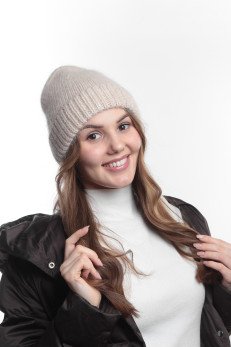 Женская шапка K-C HOKHCW 21025 1A крем