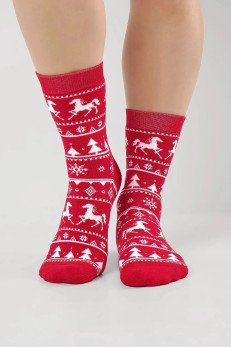 Женские удлиненные носки CLEVER Д2550П красн