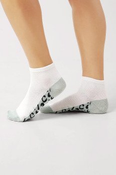 Женские укороченные носки CLEVER Д5505 бел/св.зелен