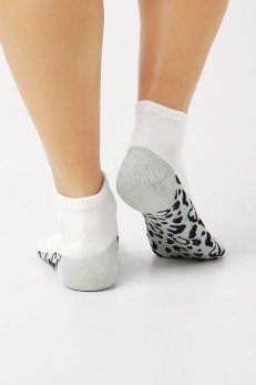 Женские укороченные носки CLEVER Д5505 бел/св.зелен