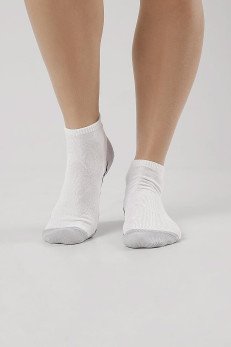 Женские укороченные носки CLEVER Д5505 бел/св.сер
