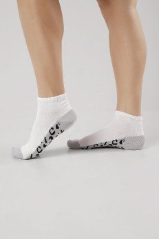 Женские укороченные носки CLEVER Д5505 бел/св.сер