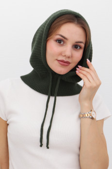 Женский капор средней вязки K-C HOCNW 26026 1A хаки