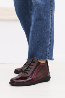 Комбинированные женские ботинки Suave Oxford 6601M бордо
