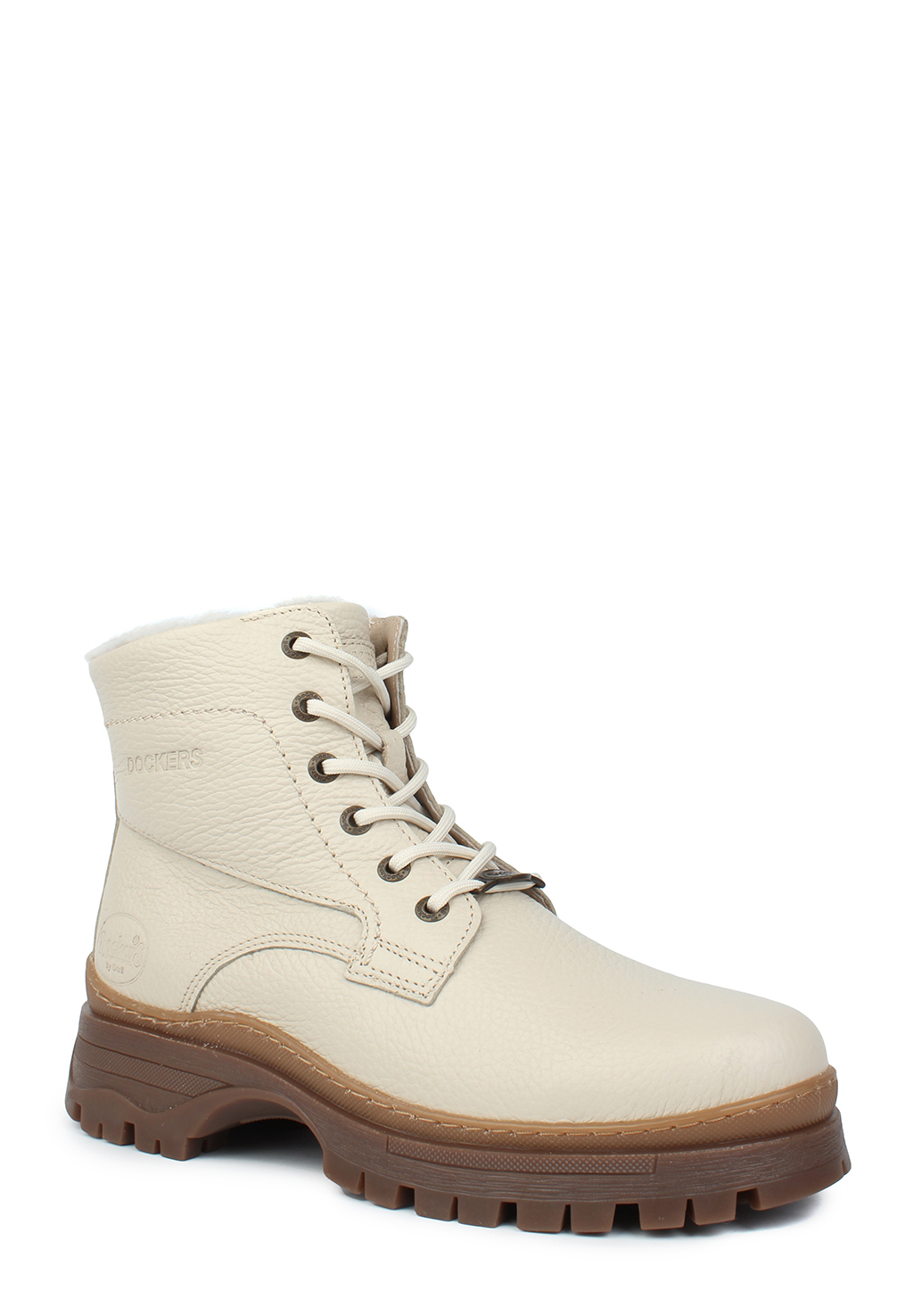 Женские ботинки Dockers, молочный, из натуральной кожи