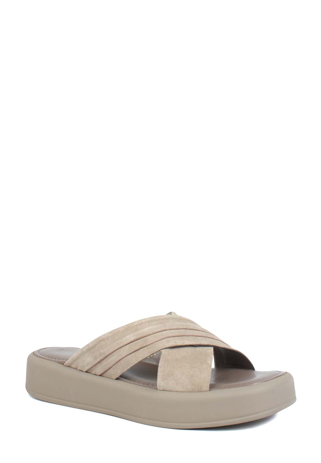 Женские сабо Marco Tozzi, тёмно-бежевый, из натурального велюра